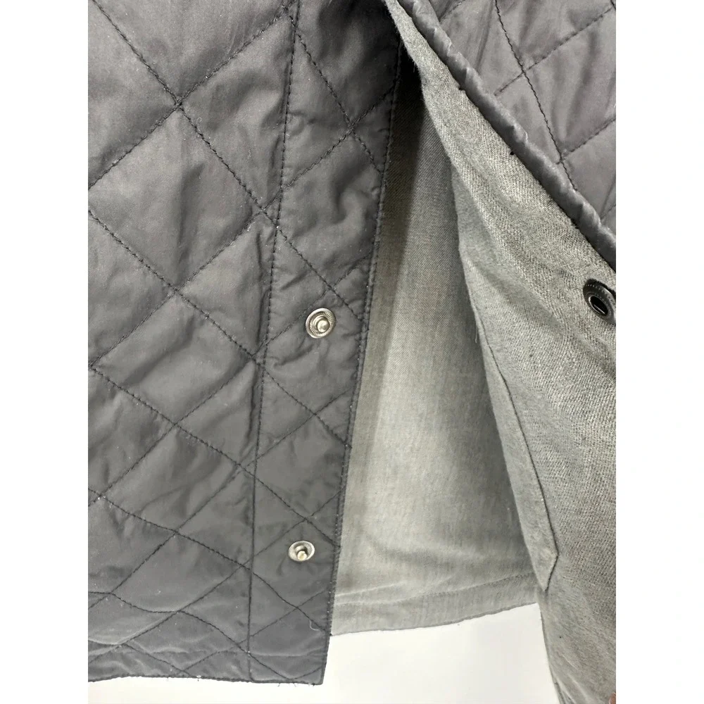The North Face Mens Reversible Quilted Shirt Jacket Black Grey Shacket‎ XL